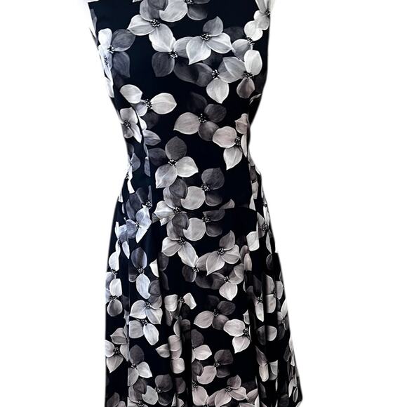 Jason Wu Fit & Flare Full Skirt Black & Gray Cocktail Dress, Measures as Medium - Picture 2 of 8